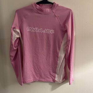 Panama Jack Pink and White Rash Guard